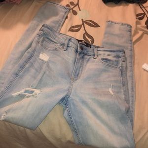 Hollister skinny light blue jeans